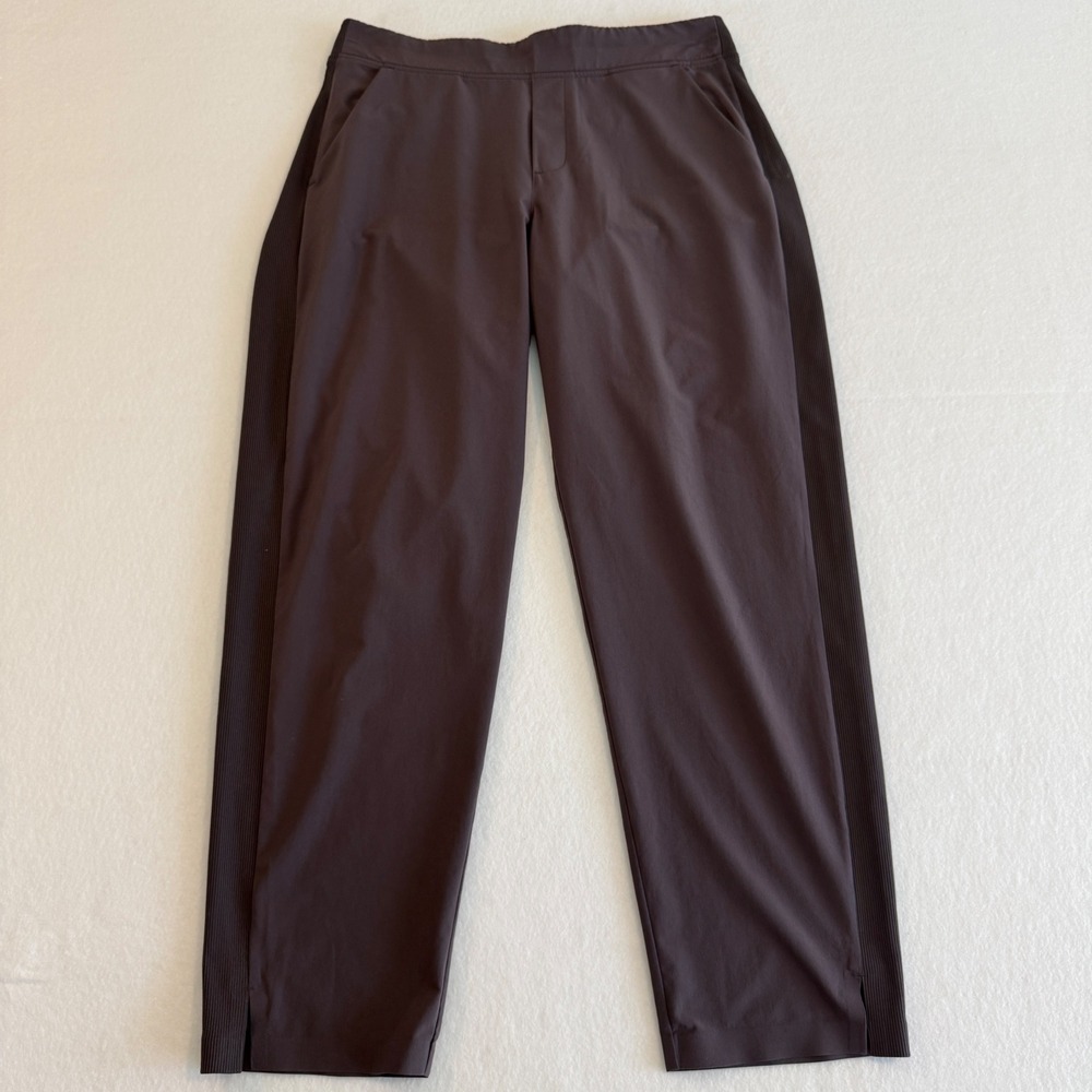 Athleta Tapered Pants Women 10 Dark Purple Elasticized Waistline